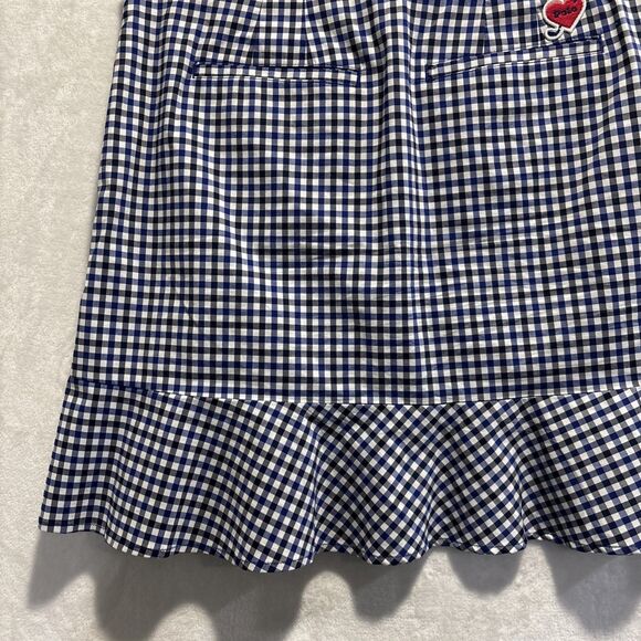 Polo Golf Ralph Lauren Ruffle Gingham Check Skort Women's 2 Blue Black White - Picture 9 of 16